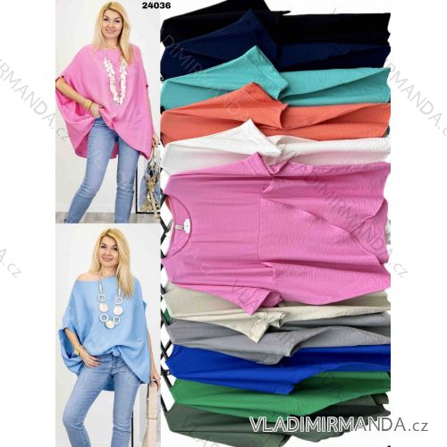 Tunic with Pendant Long Sleeve Women's Plus Size (3XL/4XL ONE SIZE) ITALIAN FASHION IMWT23209