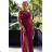 299-19 CHIARA elegant long maxi dress with straps - fuchsia with glitter