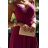 299-19 CHIARA elegant long maxi dress with straps - fuchsia with glitter
