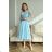 Women's Plus Size (42-46) Long Elegant Party Sleeveless Dress POLISH FASHION PMLBC23265-10 -   Light blue -   44