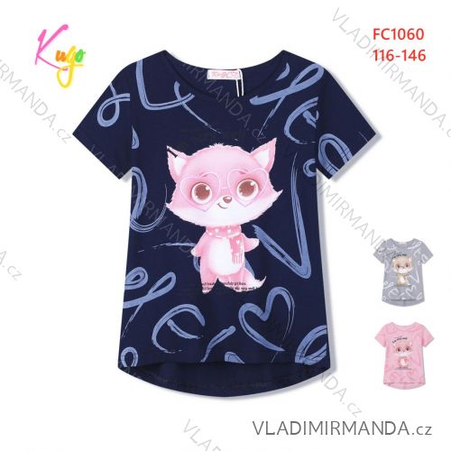 T-shirt short sleeve children's youth girls (116-146) KUGO WT0890