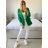 Women's Elegant Long Sleeve Jacket (S/M ONE SIZE) ITALIAN FASHION IMPLI228760 -   green pea -   S / M