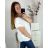 Women's Plus Size Elegant Short Sleeve Tunic (3XL/4XL/5XL ONE SIZE) ITALIAN FASHION IM424112 -   white -   3xl / 4xl