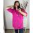 Women's Elegant Glitter Long Sleeve Dress (S/M/L/XL ONE SIZE) ITALIAN FASHION IMBM22010 2XL/3XL dark pink