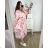 Women's Long Sleeve Shirt Dress (S/M ONE SIZE) ITALIAN FASHION IMWD232607 -   pink -   50-58