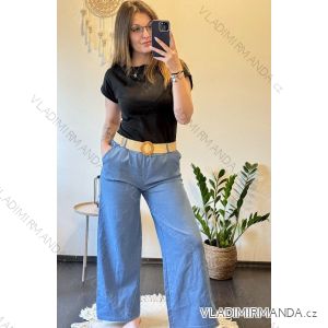 Women's Belted Long Pants (S/M/L ONE SIZE) ITALIAN FASHION IMC24166