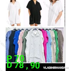 Women's Plus Size Long Sleeve Shirt Dress (52/58 ONE SIZE) ITALIAN FASHION IMBM24084