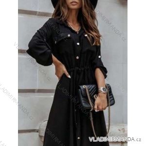 Women's Long Sleeve Hoodie Dress (S / M ONE SIZE) ITALIAN FASHION IMWA216095