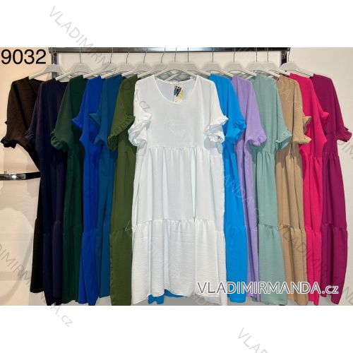 Women's Long Chiffon Short Sleeve Dress (S/M ONE SIZE) ITALIAN FASHION IMWGS231048