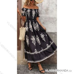 Women's Long Chiffon Short Sleeve Dress (S/M ONE SIZE) ITALIAN FASHION IMWGS231048