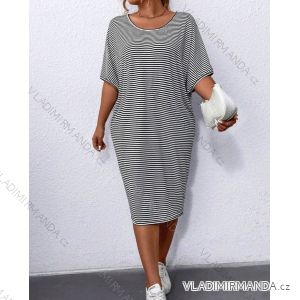 Women's Plus Size Summer Classic Short Sleeve Dress (54/56/58 ONE SIZE) ITALIAN FASHION IM424358