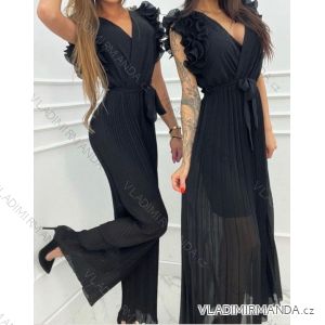 Women's Long Chiffon Short Sleeve Dress (S/M ONE SIZE) ITALIAN FASHION IMWGS231048