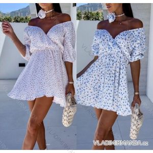 Women's Long Chiffon Short Sleeve Dress (S/M ONE SIZE) ITALIAN FASHION IMWGS231048