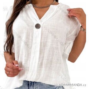 Women's oversized cotton long sleeve shirt (S / M ONE SIZE) ITALIAN FASHION IMWM221600