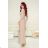 Women's Long Elegant Dress with Wide Straps (SL) FRENCH FASHION FMPEL23VELVET beige 42