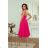 Women's Long Elegant Dress with Wide Straps (SL) FRENCH FASHION FMPEL23VELVET růžová fuchsiová 38