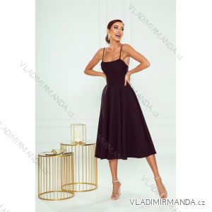 Women's Long Elegant Dress with Wide Straps (SL) FRENCH FASHION FMPEL23VELVET