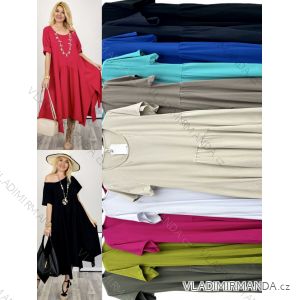 Women's Long Chiffon Short Sleeve Dress (S/M ONE SIZE) ITALIAN FASHION IMWGS231048