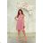 Women's Long Elegant Dress with Wide Straps (SL) FRENCH FASHION FMPEL23VELVET pink 40