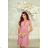 Women's Long Elegant Dress with Wide Straps (SL) FRENCH FASHION FMPEL23VELVET pink 40