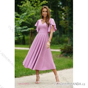 Women's Long Elegant Dress with Wide Straps (SL) FRENCH FASHION FMPEL23VELVET