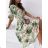 Women's Long Chiffon Short Sleeve Dress (S/M ONE SIZE) ITALIAN FASHION IMWGM23456