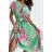 Women's Long Chiffon Short Sleeve Dress (S/M ONE SIZE) ITALIAN FASHION IMWGM23456