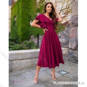 Women's Long Elegant Dress with Wide Straps (SL) FRENCH FASHION FMPEL23VELVET