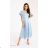 Women's Long Elegant Dress with Wide Straps (SL) FRENCH FASHION FMPEL23VELVET Light blue 40