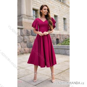 Women's Long Elegant Dress with Wide Straps (SL) FRENCH FASHION FMPEL23VELVET