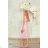 Women's Long Elegant Dress with Wide Straps (SL) FRENCH FASHION FMPEL23VELVET pink 34