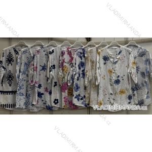 Shirt muslin extended 3/4 long sleeve ladies (40/42/44 ONE SIZE) ITALIAN FASHION IM424360