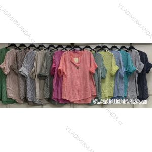 Shirt muslin extended 3/4 long sleeve ladies (40/42/44 ONE SIZE) ITALIAN FASHION IM424360