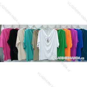 Women's Plus Size Short Sleeve Tunic With Pendant (54/56/58 ONE SIZE) ITALIAN FASHION IMWQ24202