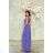 Women's Long Elegant Dress with Wide Straps (SL) FRENCH FASHION FMPEL23VELVET purple 46