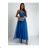 Women's Plus Size (42-46) Long Elegant Party Sleeveless Dress POLISH FASHION PMLBC23265-10 blue M / L