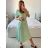 Women's Long Summer Short Sleeve Dress (S/M ONE SIZE) ITALIAN FASHION IM323111 -   light green -   S / M