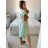 Women's Long Summer Short Sleeve Dress (S/M ONE SIZE) ITALIAN FASHION IM323111 -   light green -   S / M