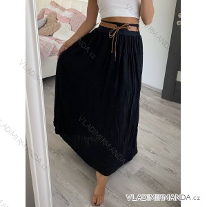 Women's Long Viscose Skirt With Belt (S/M ONE SIZE) ITALIAN FASHION IMHMS24267