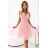 541-2 CELESTINA Elegant tulle dress with a neckline and bow - dirty pink