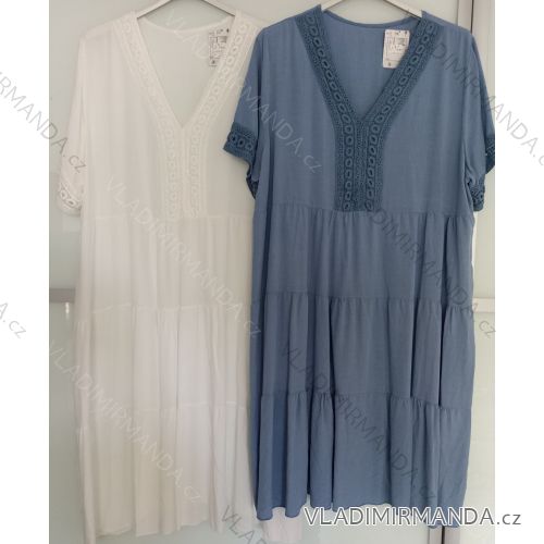 Women's Plus Size Lace Summer Short Sleeve Dress (XL/2XL/3XL ONE SIZE) ITALIAN FASHION IMB23HIPP