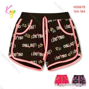 Kraťas shorts with sequins baby teen girl (98-128) KUGO K627