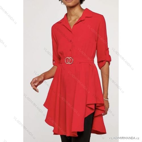 Women's Long Sleeve Shirt Dress (L-2XL) ITALIAN FASHION IMB23CK-0052