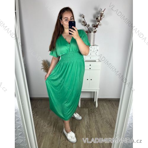 Women's long elegant icecool short sleeve dress (M/L, XL/XXL) AINUOSI ITALIAN FASHION IMB239970