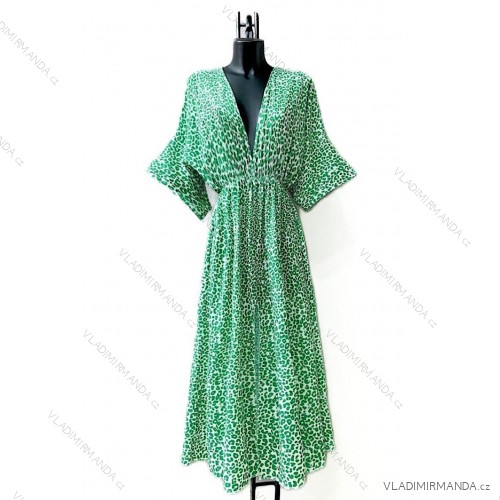 Women's Long Sleeve Summer Dress (S/M ONE SIZE) ITALIAN FASHION IMPES238990 Green 40/42