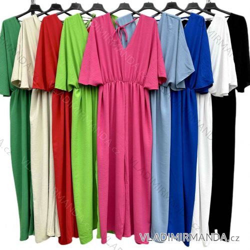 Women's Long Chiffon Short Sleeve Dress (S/M ONE SIZE) ITALIAN FASHION IMWGS231048