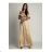 Women's Plus Size (42-46) Long Elegant Party Sleeveless Dress POLISH FASHION PMLBC23265-10 36/38 Golden