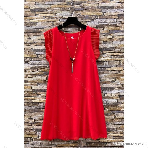 Women's Long Sleeve Summer Dress (S/M ONE SIZE) ITALIAN FASHION IMPES238990 red 