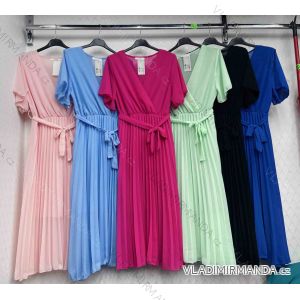 Women's Long Chiffon Short Sleeve Dress (S/M ONE SIZE) ITALIAN FASHION IMWGM23456