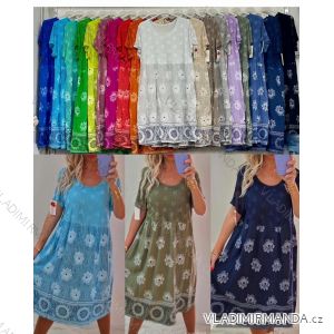 Women's Long Chiffon Short Sleeve Dress (S/M ONE SIZE) ITALIAN FASHION IMWGS231048